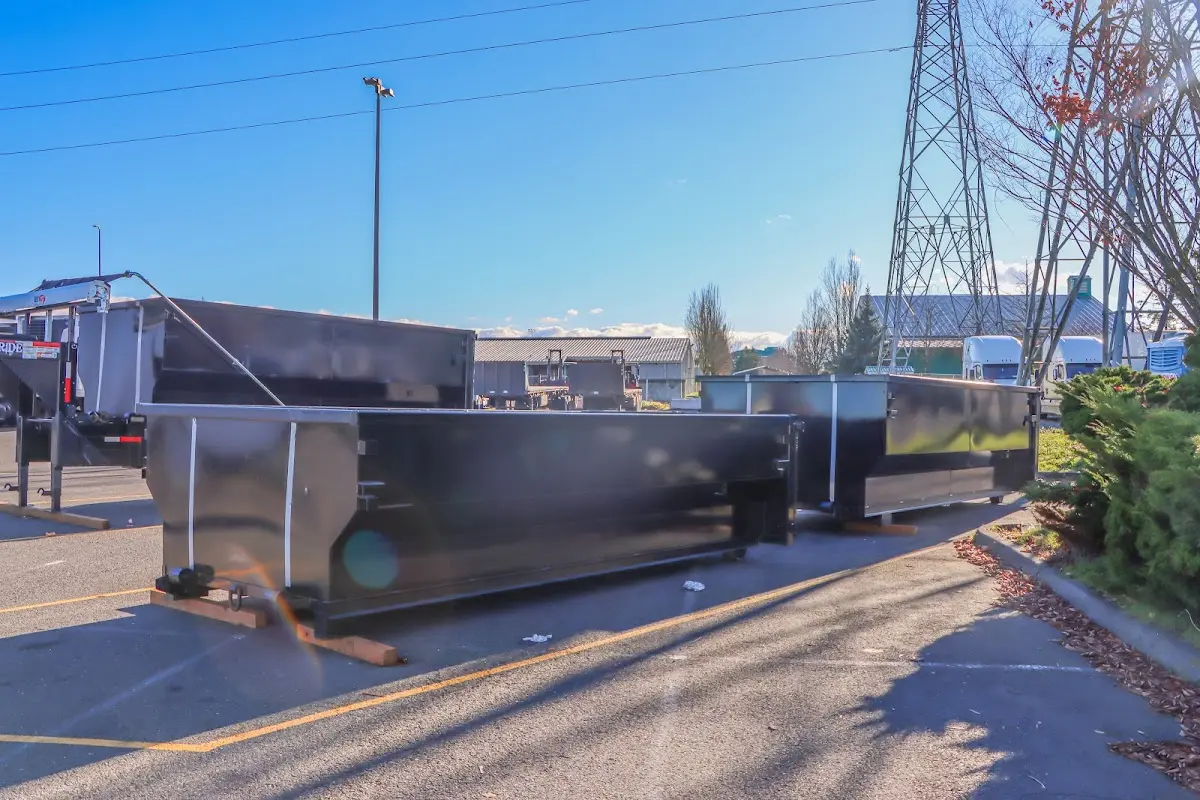 Roll-off dumpster ready for waste disposal at job site for Estate Cleanout Dumpster Rental in Upland